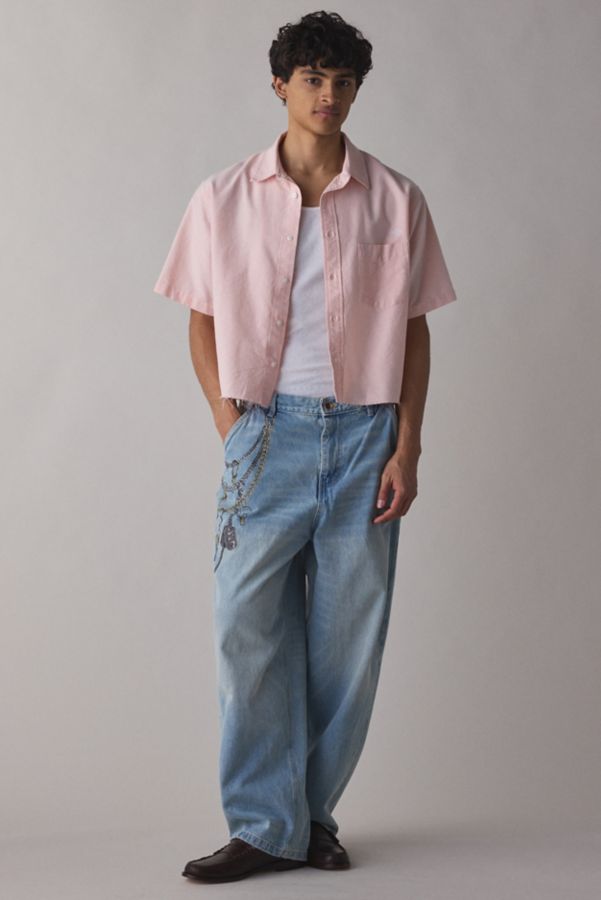 Slide View: 2: UO Solid Cut-Off Oxford Shirt