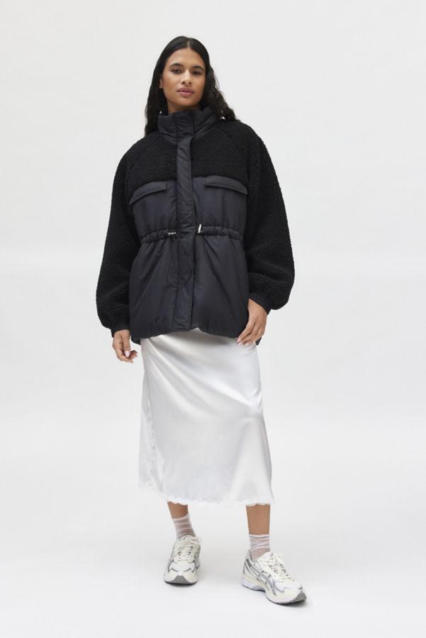 Slide View: 1: BDG Shelby Mixed Media Puffer Coat