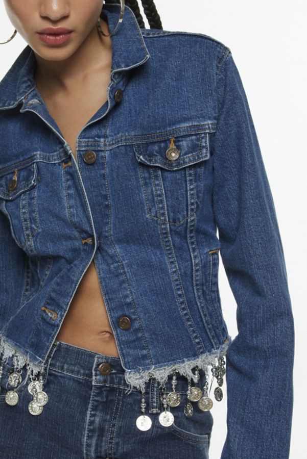 Slide View: 3: Urban Renewal Remade Coin Trim Denim Jacket