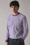 Thumbnail View 1: BDG Bonfire Stripe Cropped Long Sleeve Pocket Tee