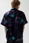 Thumbnail View 3: UO Abstract Pattern Satin Short Sleeve Button-Down Shirt