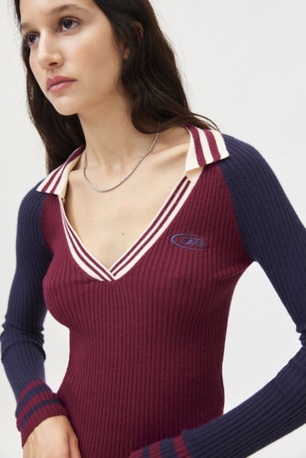 Slide View: 1: iets frans… Collared Ribbed Sweater