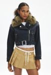 Thumbnail View 1: True Religion Faux Fur Trim Denim Moto Jacket