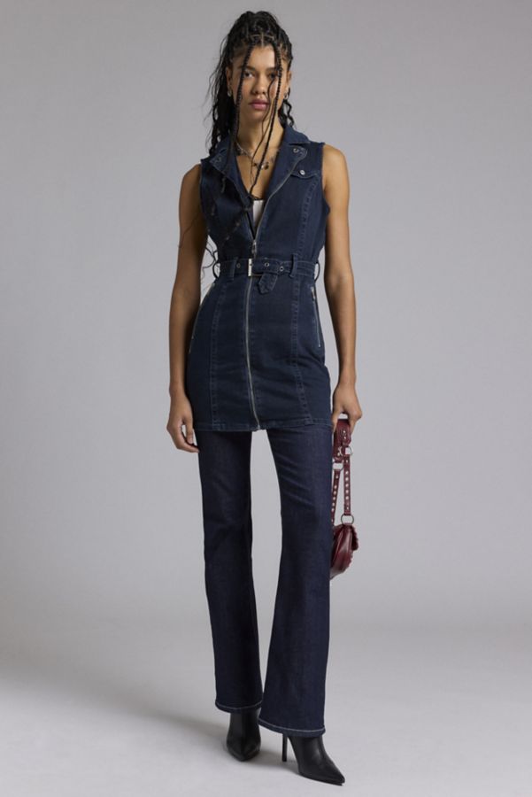 Slide View: 5: True Religion Moto Denim Mini Dress