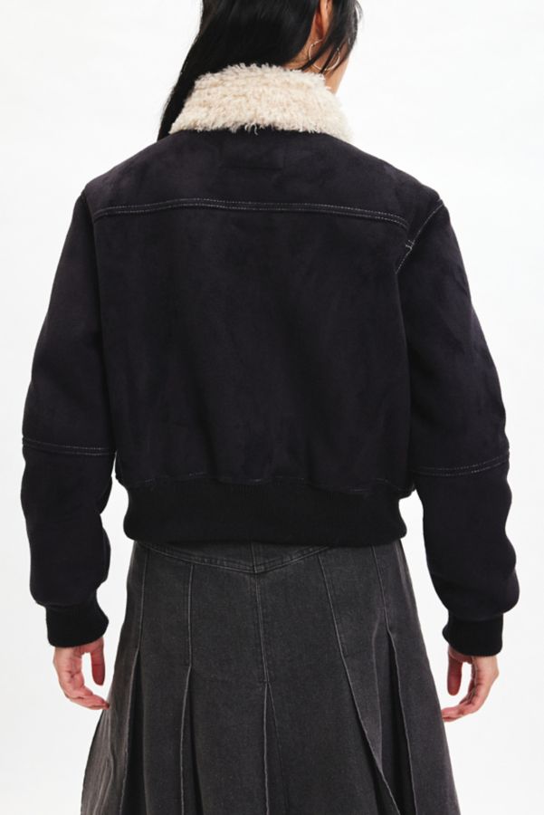 Slide View: 4: BDG August Faux Suede Bomber Jacket