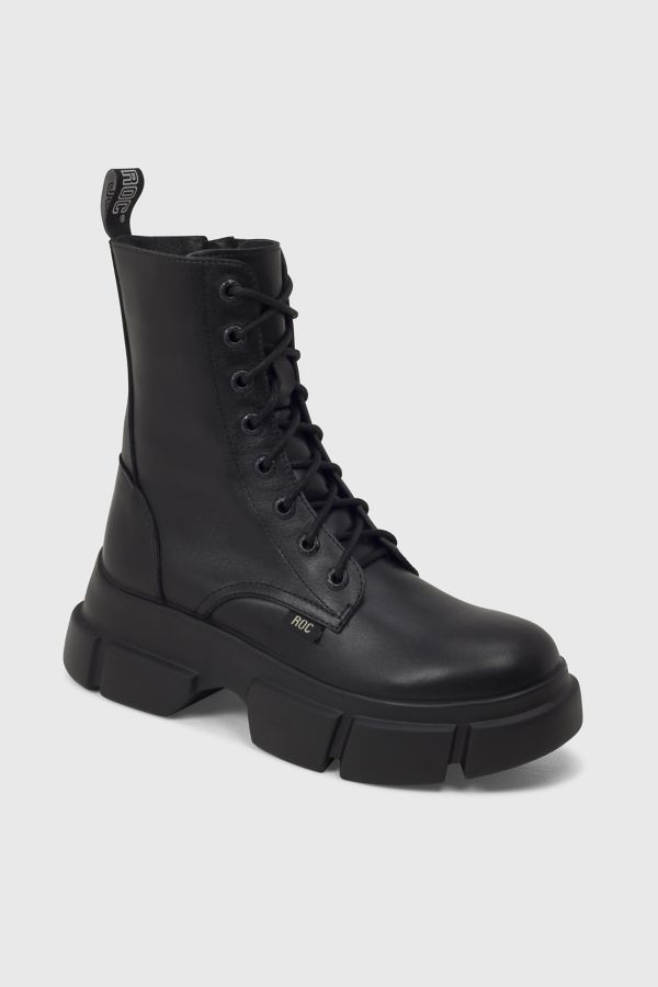 Slide View: 3: ROC Roadie Leather Platform Combat Boot