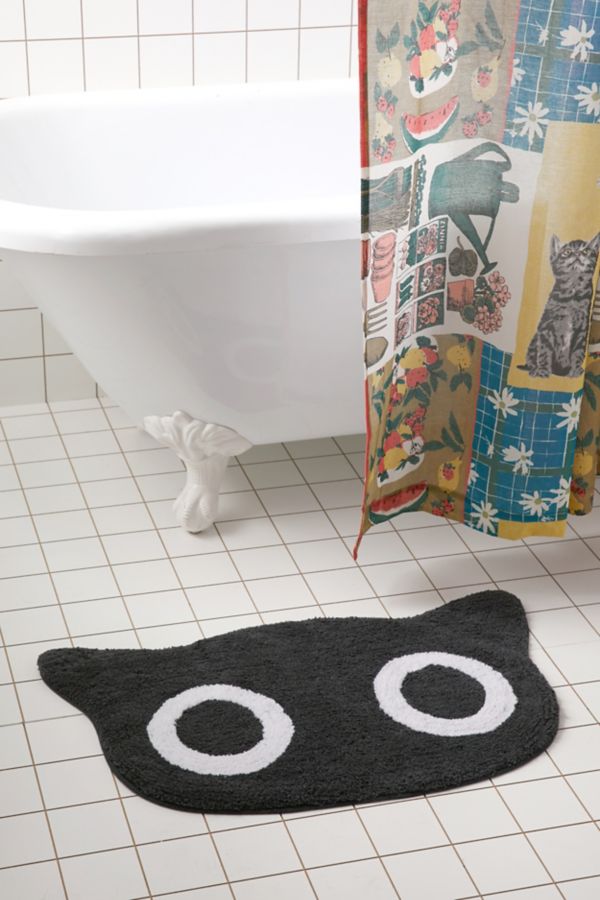 Slide View: 1: Milo Cat Face Bath Mat