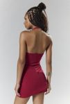 Thumbnail View 3: Silence + Noise Viola Belted Plunge Halter Mini Dress