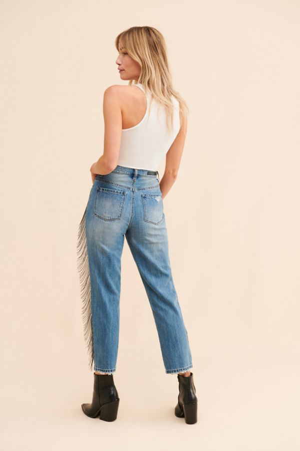 Slide View: 2: Blue Revival Piper Chain Fringe Jeans