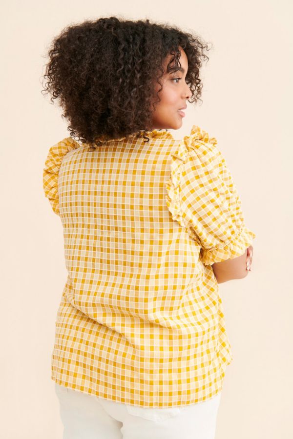 Slide View: 2: Nuuly Says Gah! Meg Plaid Buttoned Blouse