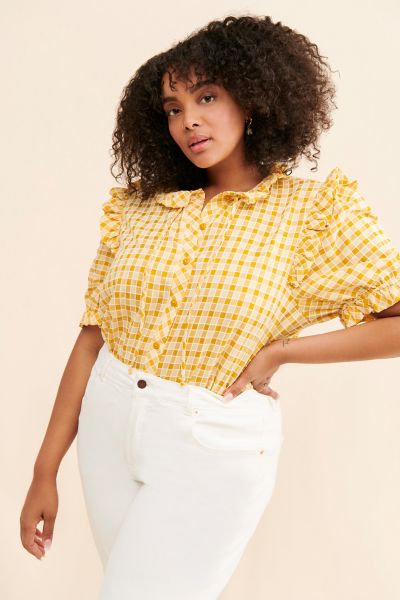 Nuuly Says Gah! Meg Plaid Buttoned Blouse