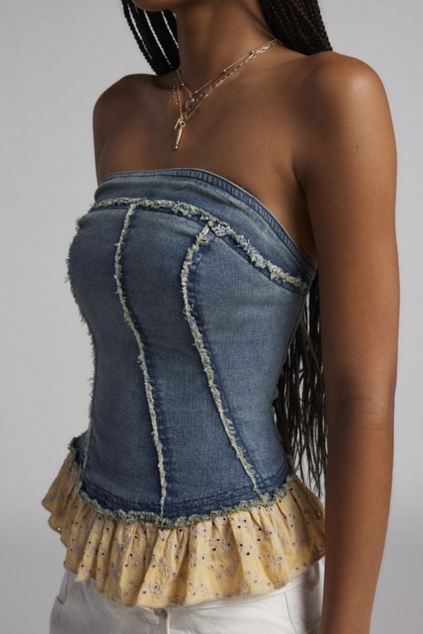 Slide View: 2: Kimchi Blue Dani Denim Tube Top