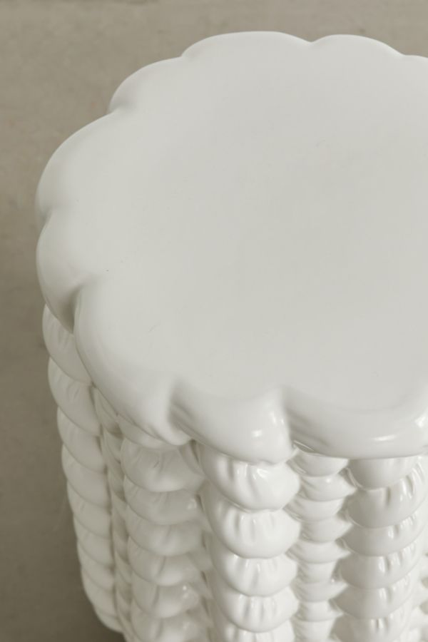 Slide View: 3: Puffy Knitted Ceramic Side Table