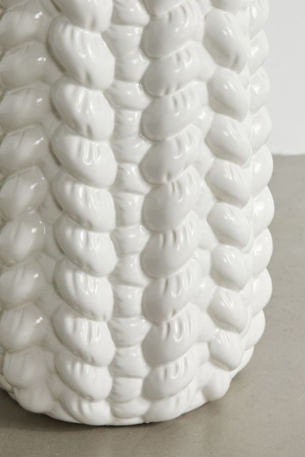 Slide View: 4: Puffy Knitted Ceramic Side Table