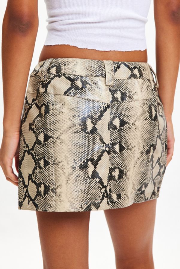 Slide View: 5: By.Dyln Xaavier Snake Print Faux Leather Mini Skirt