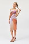 Thumbnail View 1: AFRM Miranda Illusion Semi-Sheer Mesh Shirred Bodycon Midi Dress