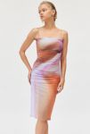 Thumbnail View 4: AFRM Miranda Illusion Semi-Sheer Mesh Shirred Bodycon Midi Dress