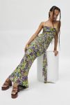 Thumbnail View 1: AFRM Azula Printed Mesh Ruched Front Maxi Dress