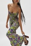 Thumbnail View 3: AFRM Azula Printed Mesh Ruched Front Maxi Dress