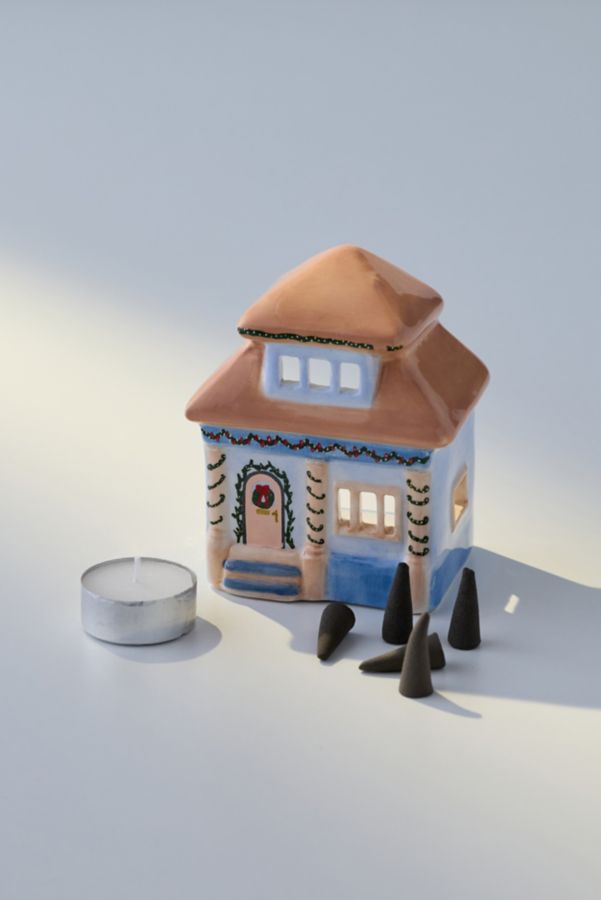 Slide View: 1: Paddywax House Cone Incense & Tea Light Holder Set