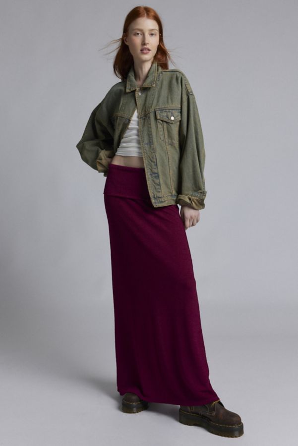 Slide View: 1: Urban Renewal Remnants Foldover Crepe Maxi Skirt