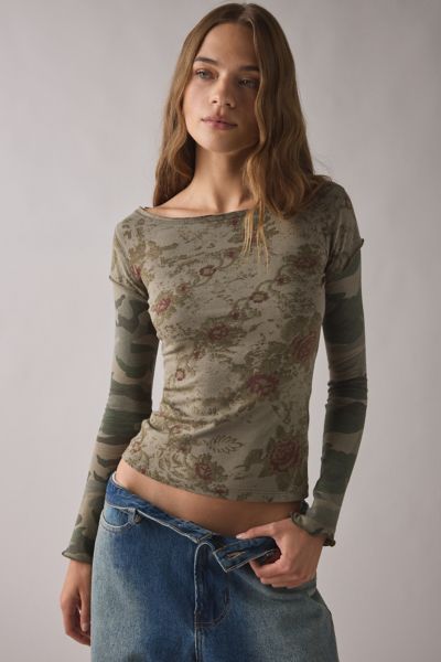 BDG Sloane Layered Twofer Long Sleeve Tee