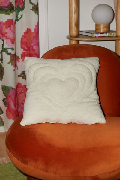 Heart Puff Fleece Throw Pillow