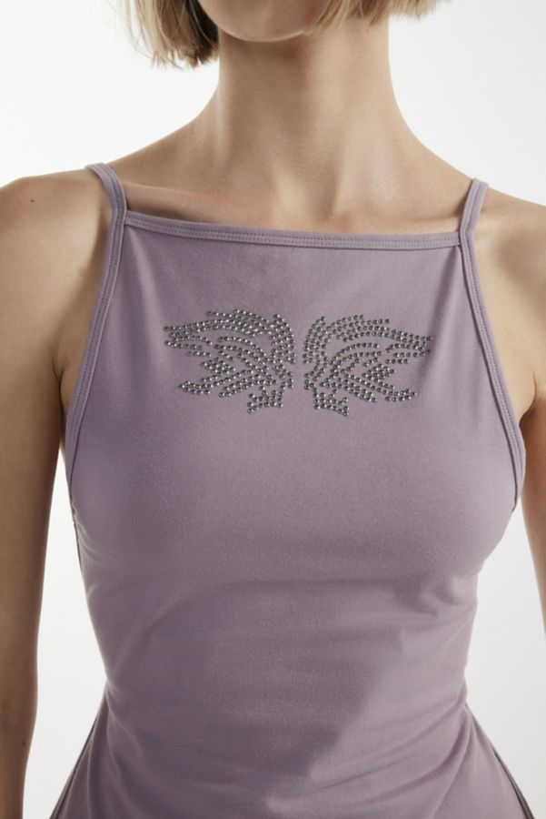 Slide View: 3: Silence + Noise Skylar Rhinestone Graphic Apron Tank Top