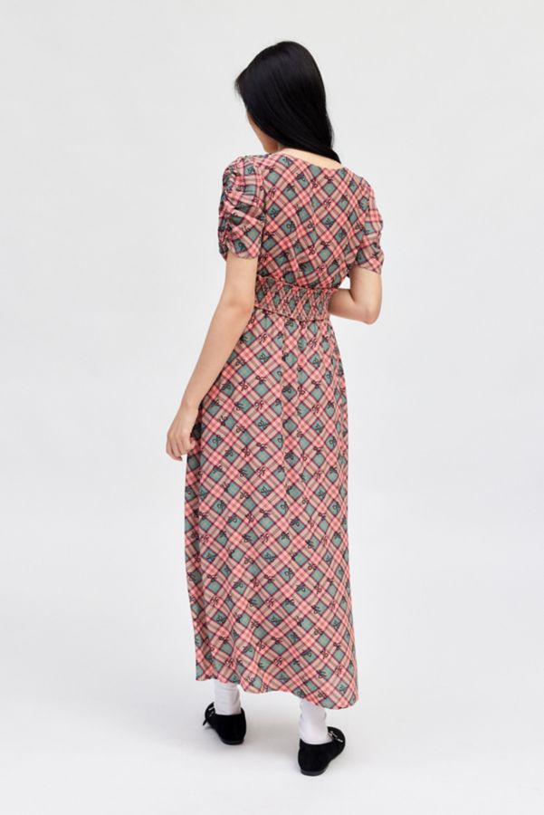 Slide View: 5: Kimchi Blue Ioni Plunging Puff Sleeve Midi Dress