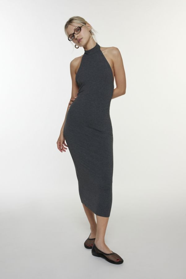 Slide View: 1: Silence + Noise Kaley Mock Neck Halter Midi Dress