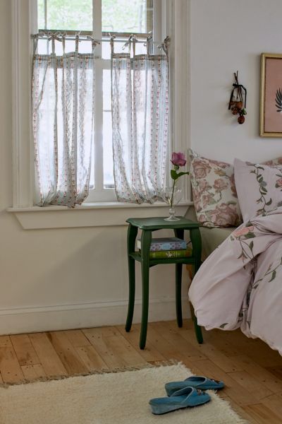 Paige Stripe Floral Café Curtain Set