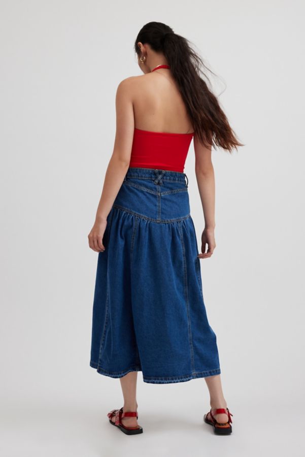 Slide View: 4: Kimchi Blue Clara Drop Waist Denim Midi Skirt