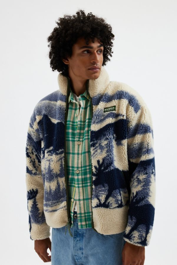 Slide View: 1: Parks Project Acadia Moose Pattern Fleece Jacket