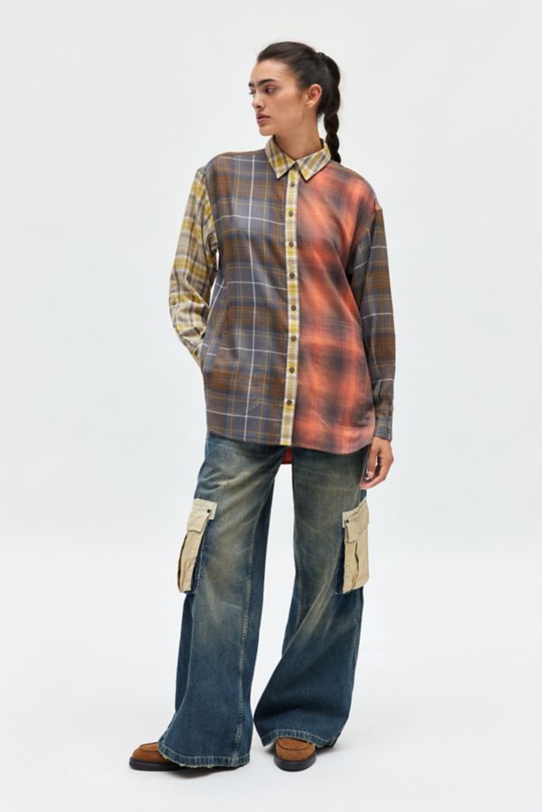 Slide View: 2: BDG Rick Spliced Boyfriend Flannel Shirt