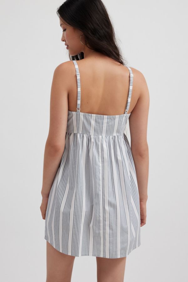 Slide View: 4: Motel Tisyani Bow Striped Babydoll Mini Dress