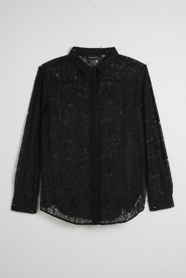 Slide View: 2: WILDFANG Empower Lace Long Sleeve Button-Down Shirt