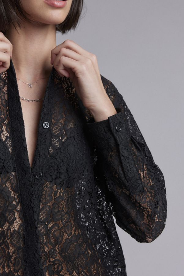 Slide View: 4: WILDFANG Empower Lace Long Sleeve Button-Down Shirt