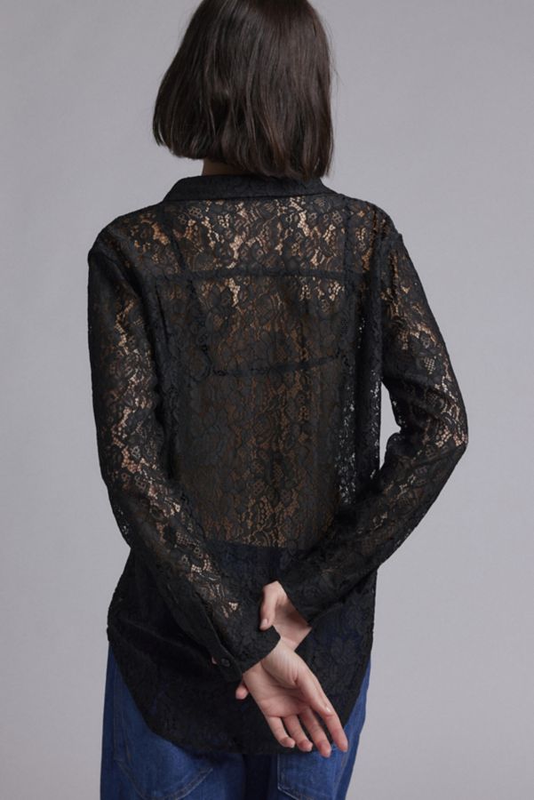 Slide View: 5: WILDFANG Empower Lace Long Sleeve Button-Down Shirt