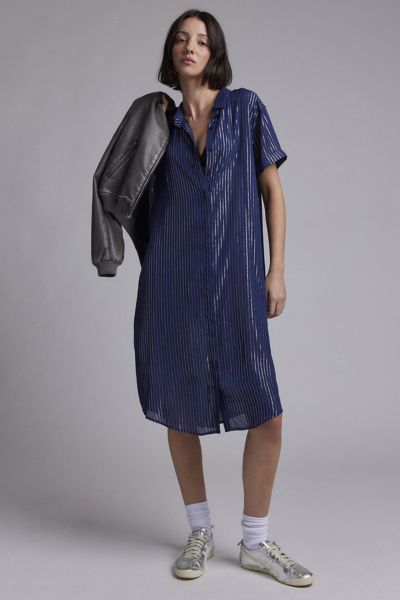 WILDFANG Empower Pinstripe Shirt Dress