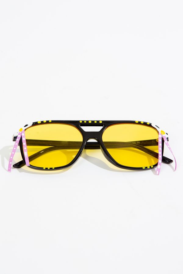 Slide View: 4: Zig Zag Peachy Sweet Aviator Sunglasses