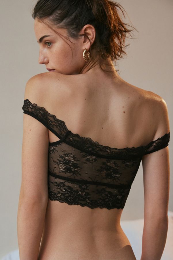 Slide View: 4: Out From Under Just Peachy Floral Lace Off-The-Shoulder Bra Top