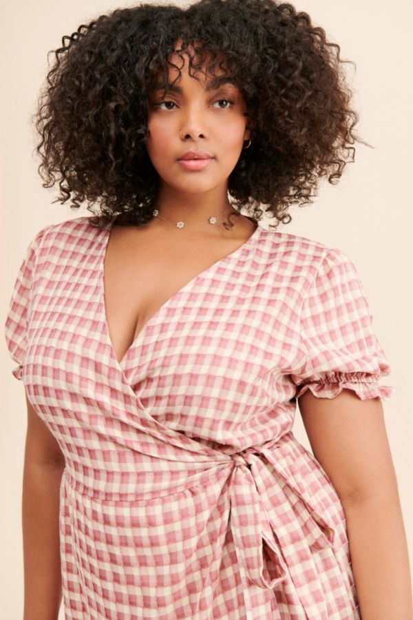 Slide View: 3: Nuuly Says Gah! Victoria Plaid Wrap Dress