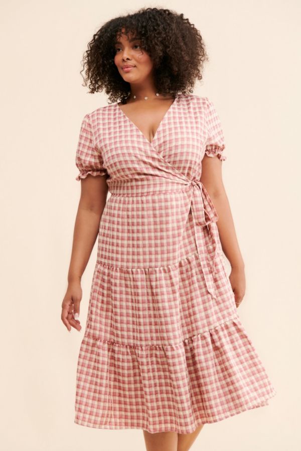 Slide View: 4: Nuuly Says Gah! Victoria Plaid Wrap Dress