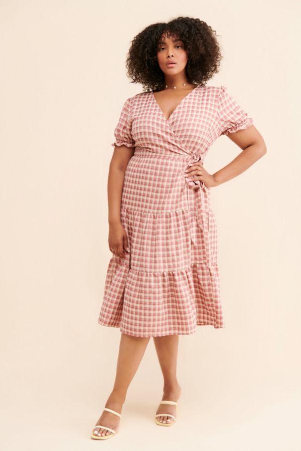 Slide View: 1: Nuuly Says Gah! Victoria Plaid Wrap Dress