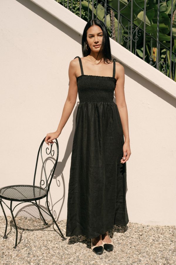 Slide View: 1: Whimsy + Row Sophie Smocked Maxi Dress