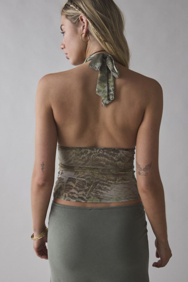 Slide View: 3: Silence + Noise Camellia Mesh Halter Top