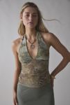 Thumbnail View 1: Silence + Noise Camellia Mesh Halter Top