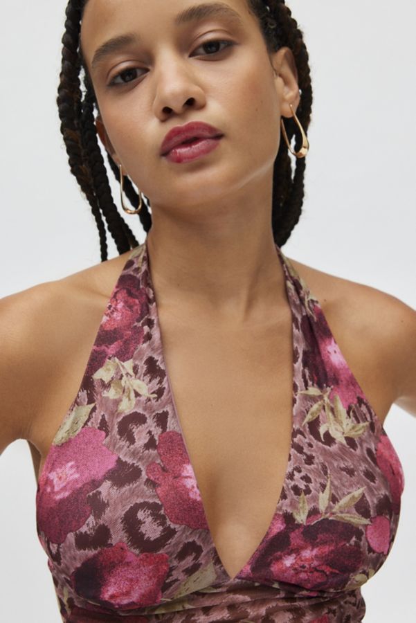 Slide View: 3: Silence + Noise Camellia Mesh Halter Top