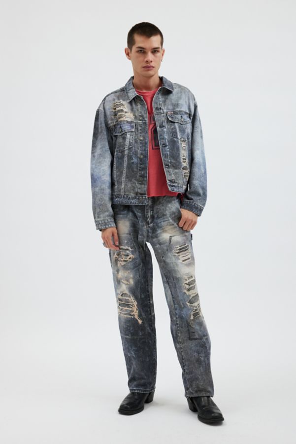 Slide View: 3: GUESS ORIGINALS Printed Mending Denim Jacket