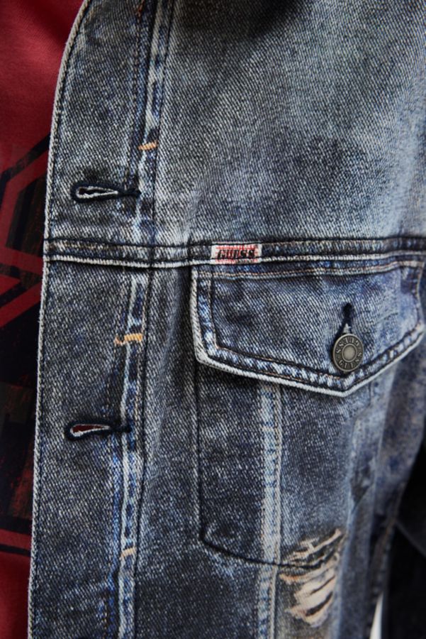 Slide View: 4: GUESS ORIGINALS Printed Mending Denim Jacket